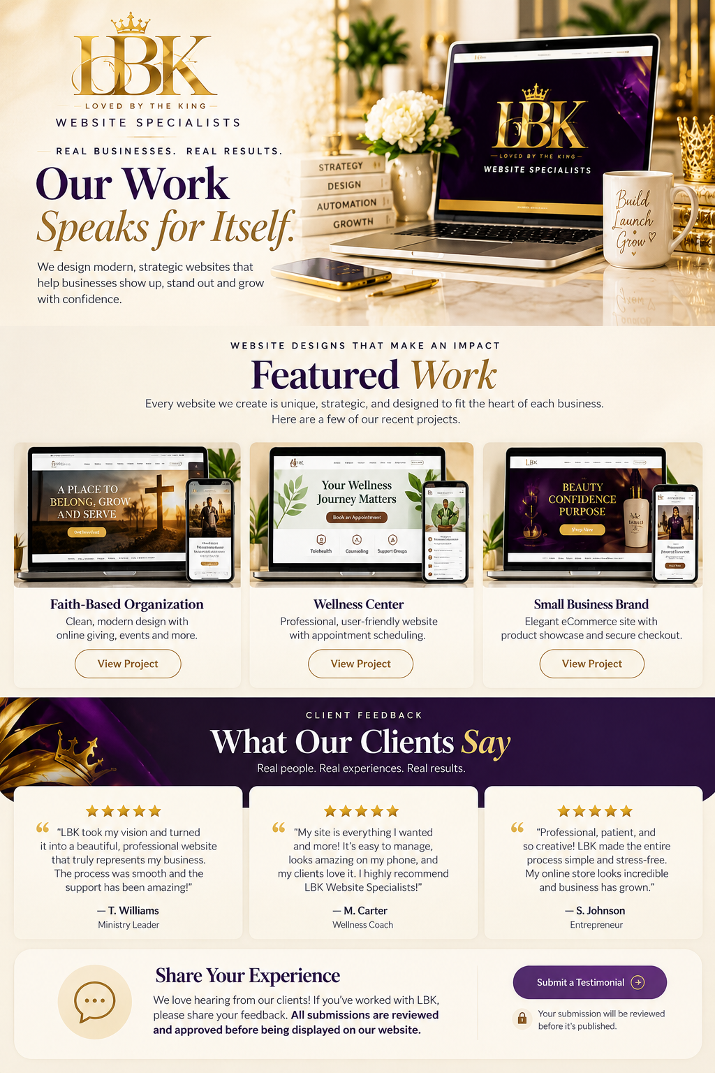 Our Work Speaks for Itself — LBK Website Specialists